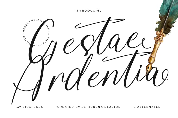 Gestae Ardentia Modern Handwritten