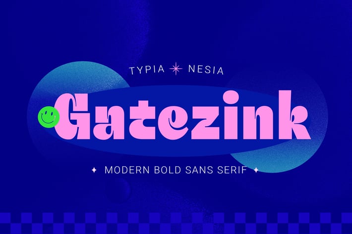 Gatezink - Bold Playful Retro Pop Sans Serif