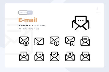 Smoothline - 30 E-Mail icon set