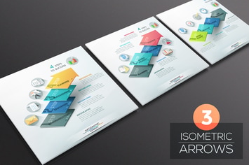 3 Isometric Infographic Arrows