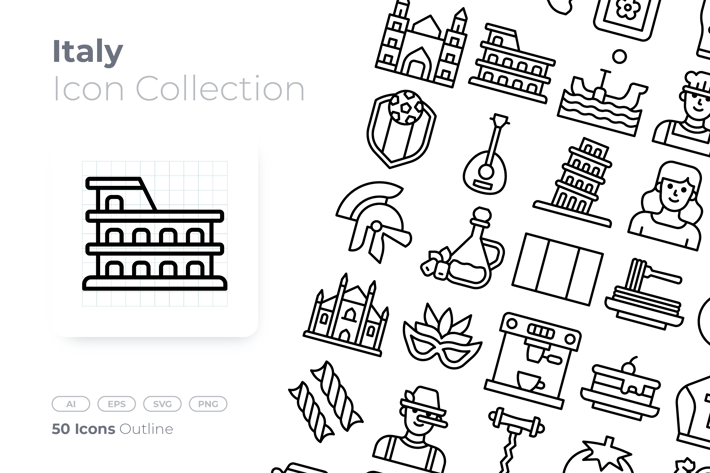 Italy Outline Icon