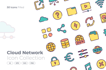 Cloud Network Filled Icon