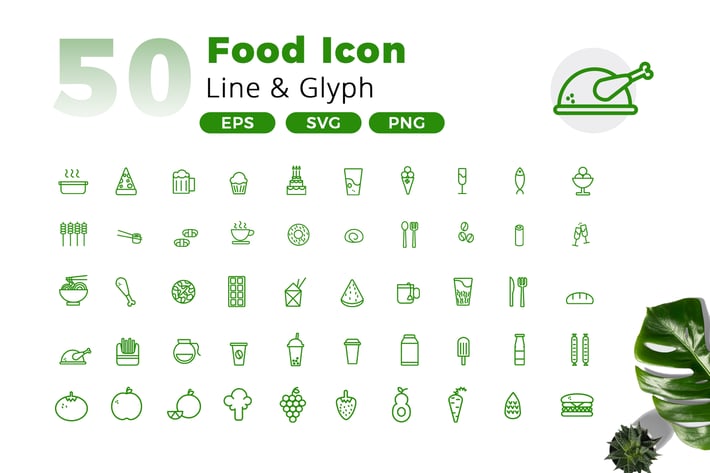 50 Food Icon Pack