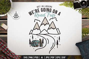 Road Trip Badge Vector Travel Retro Graphic Logo
