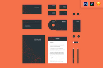 Branding Identity Mock Up - Orange Tech 