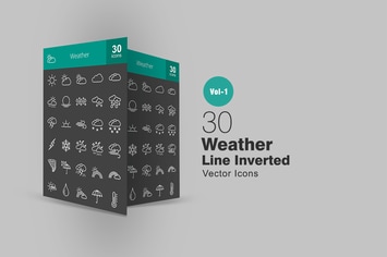 30 Weather Line Inverted Icons