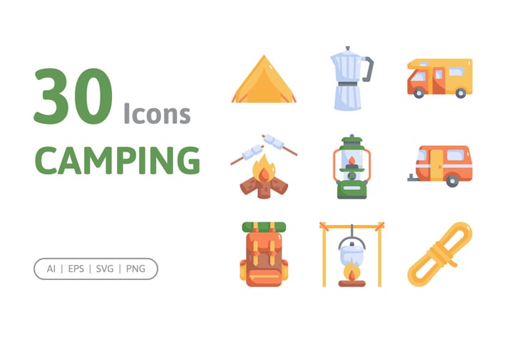 30 Camping Icons