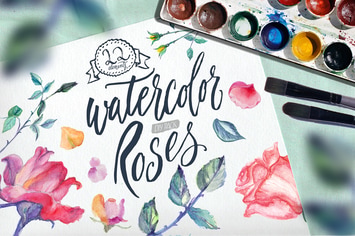 Watercolor Roses DIY pack