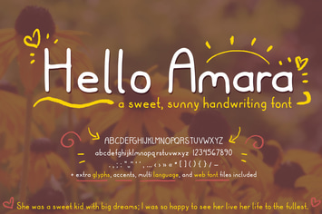 Hello Amara Cute Handwriting Font (Handwritten)