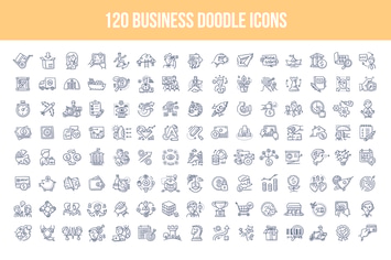 120 Business Doodle Icons
