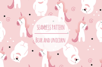 Bear And Unicorn – Seamless Pattern