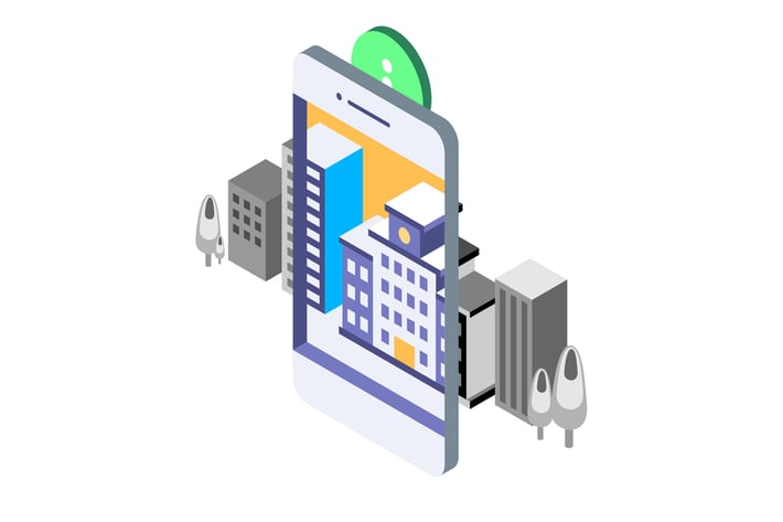 Augmented Reality Isometric Illustration