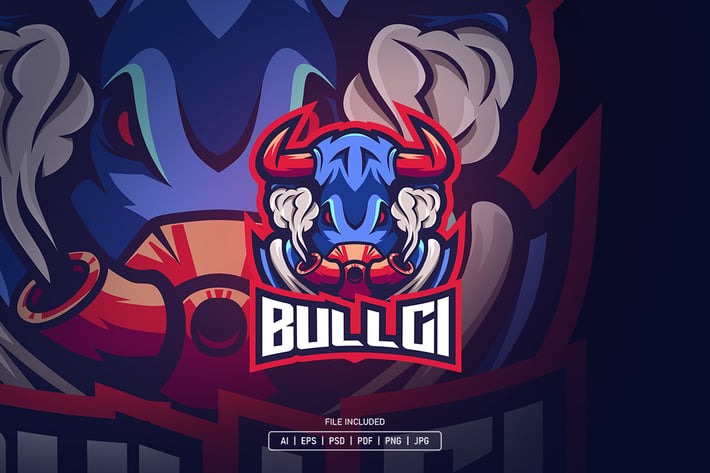 Bull esport logo template
