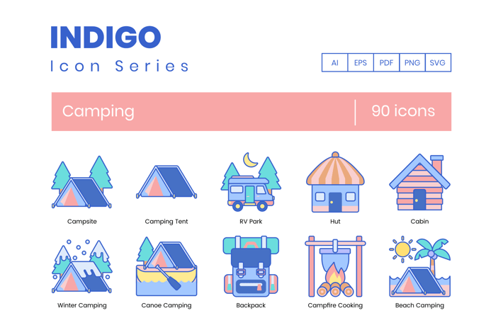 90 Camping Icons