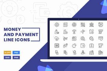 Money and Payment Line Icons