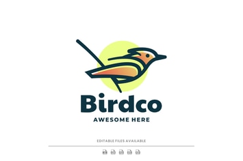 Bird Gradient Line Art Logo