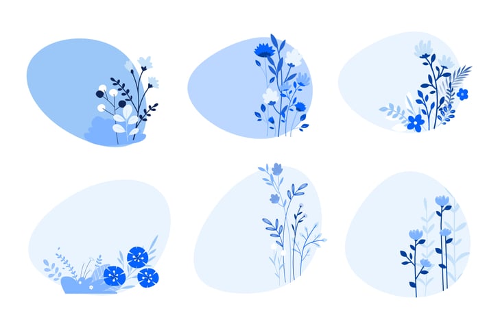 Modern flat design nature and floral elements 
