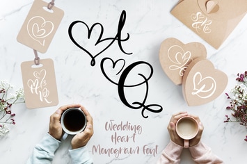 Wedding Heart Monogram Font