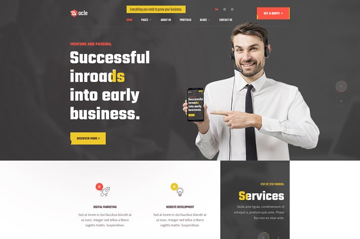 Docle - Digital Agency Services PSD Template