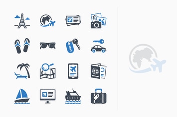 Tourism & Travel Icons Set 5 - Blue Series
