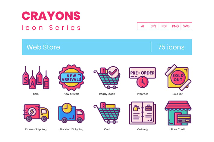 75 Web Store Icons