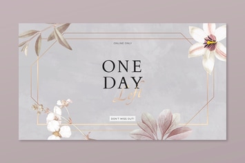 Floral One Day Left advertisement banner template