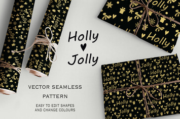 Holly Jolly seamless pattern