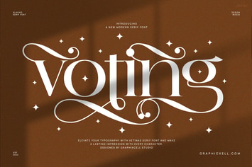 Voting Calligraphy Serif Font Typeface