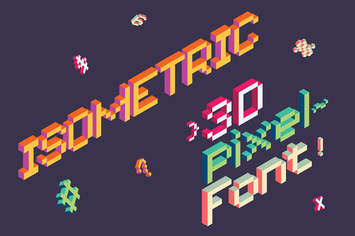 Isometric Pixel Font Vector Letters Alphabet