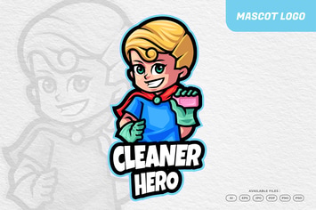 Cleaning Mascot Logo