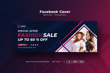 Facebook Cover Template for Fashion Sale