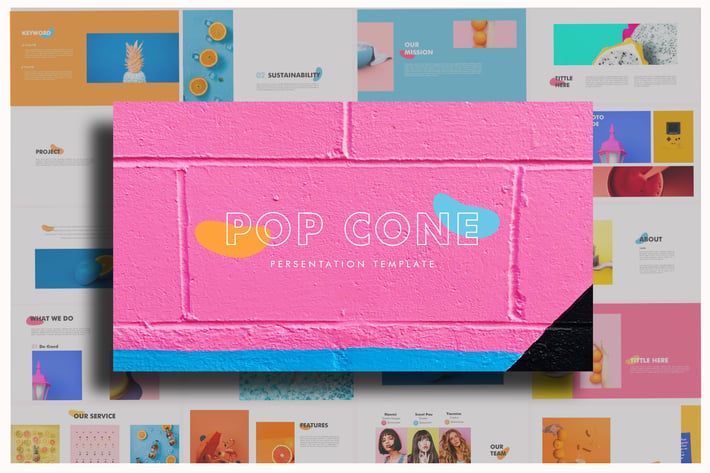 Pop Cone - Full Color Powerpoint Template