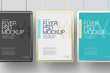 Hanging Mockup A4 Flyer Poster Minimal Color Frame