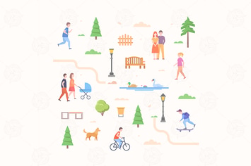 City life constructor - flat design elements