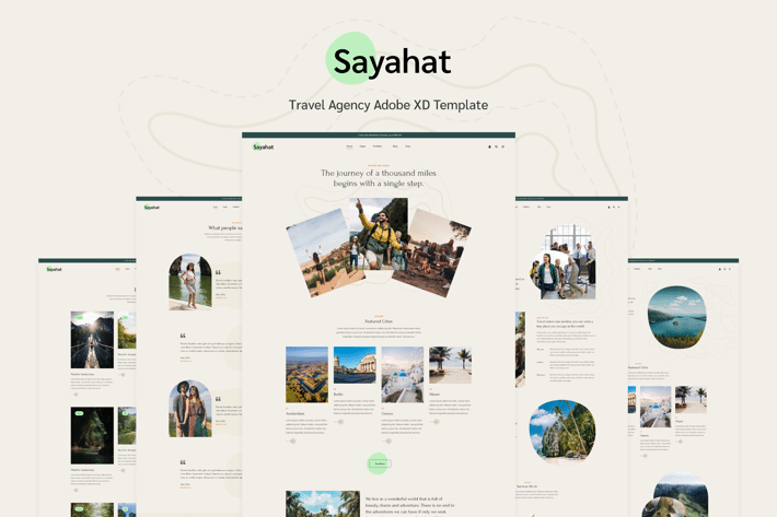 Sayahat - Travel Agency Adobe XD Template