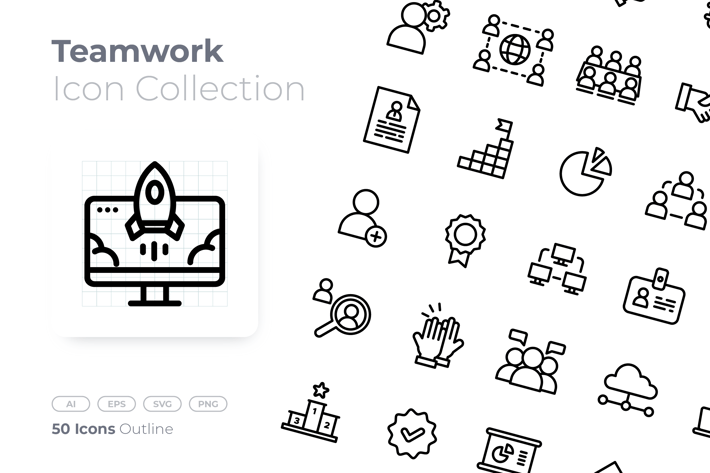 Teamwork Outline Icon