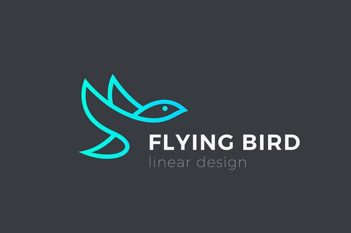 Logo Flying Bird Eagle Negative space Linear style