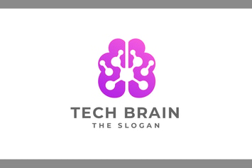 Virtual Brain - Human Intelligence Logo