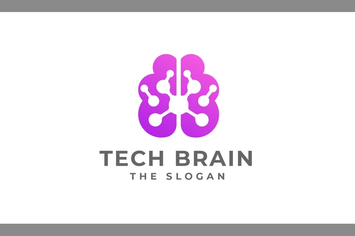 Virtual Brain - Human Intelligence Logo