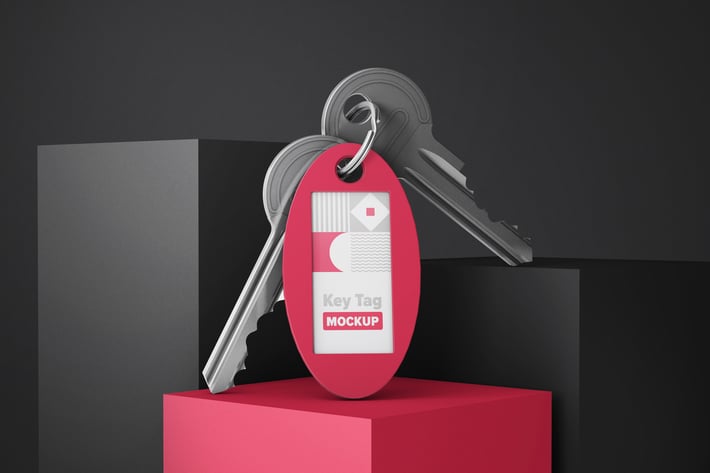 Oval Key Tag Mockup