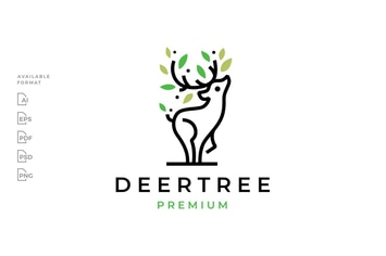 Deer Tree Leaf Logo