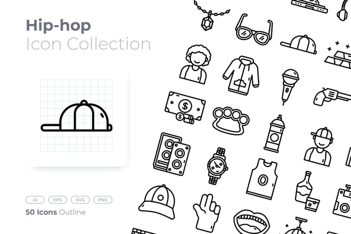 Hip Hop Outline Icon