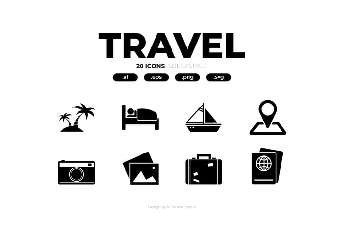 20 Travel Solid Icons