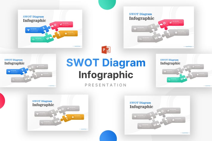 Puzzle SWOT for Business Strategy Infographic