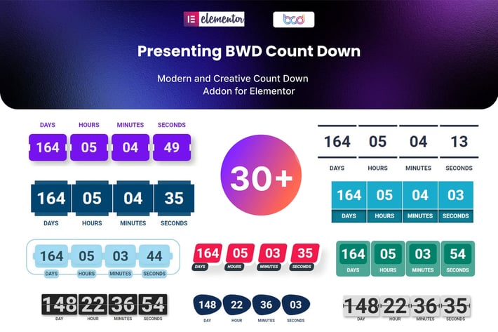 BWD Count Down addon for elementor