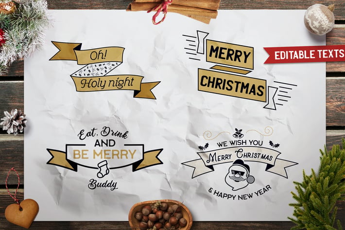 Christmas Designs Bundle. Vector TShirt Prints SVG