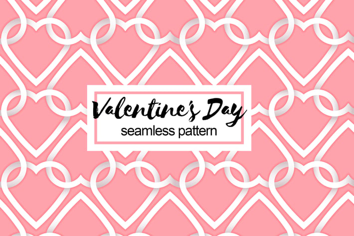 Valentine Pattern with Paper Hearts