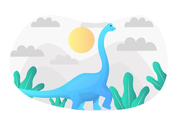 Brachiosaurus Flat Illustration