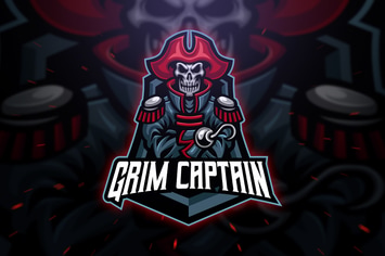 Grim Captain Sport and Esport Logo Template