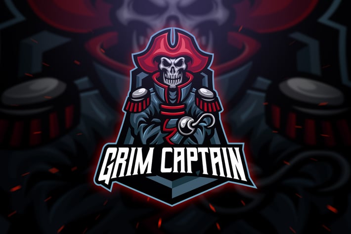 Grim Captain Sport and Esport Logo Template